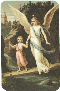 Guardian Angel & Child on Bridge Verse Card