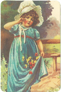 Girl in Blue Dress & Bonnet Verse Card